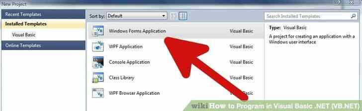 Image intitulé du Programme en Visual Basic .NET (vb.NET) Étape 2